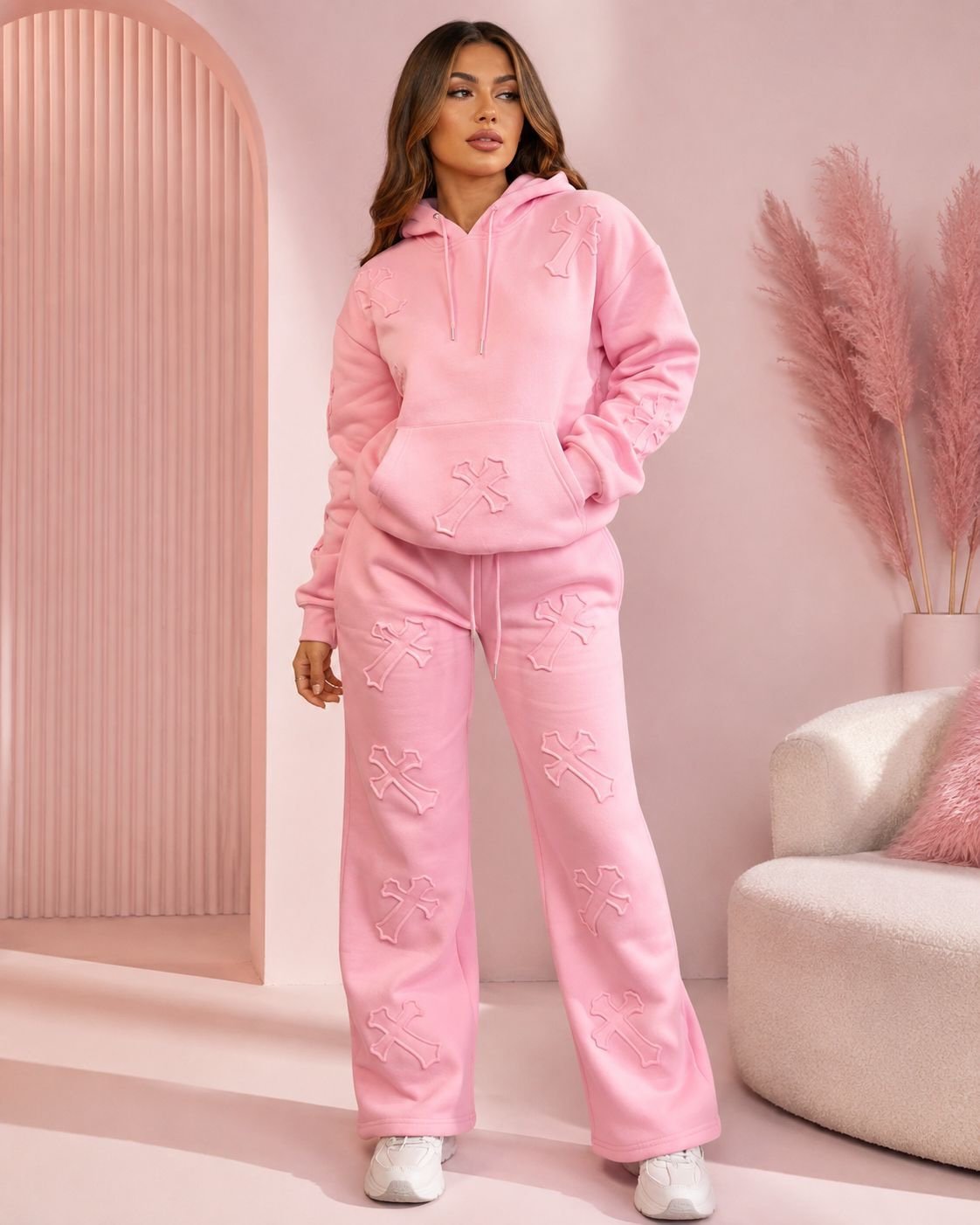 Embossed Cross Detail Tracksuit - Image 8